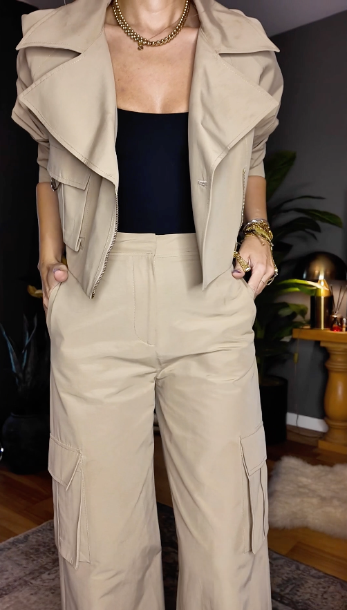 MASCA BEIGE CARGO TROUSERS