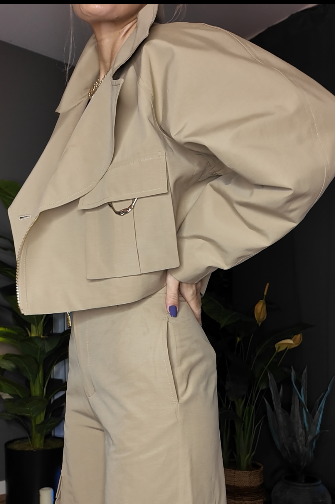 MASCA SHORT BEIGE TRENCH